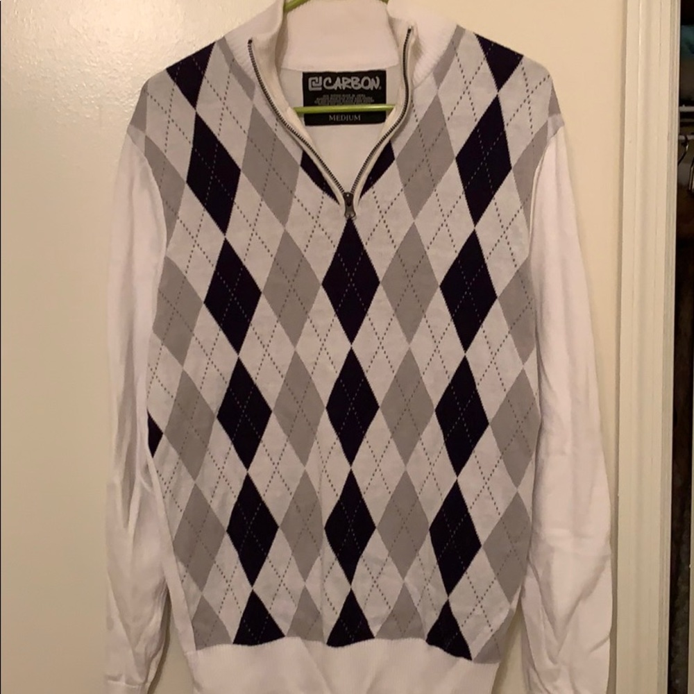 Men’s Quarter Zip argyle sweater